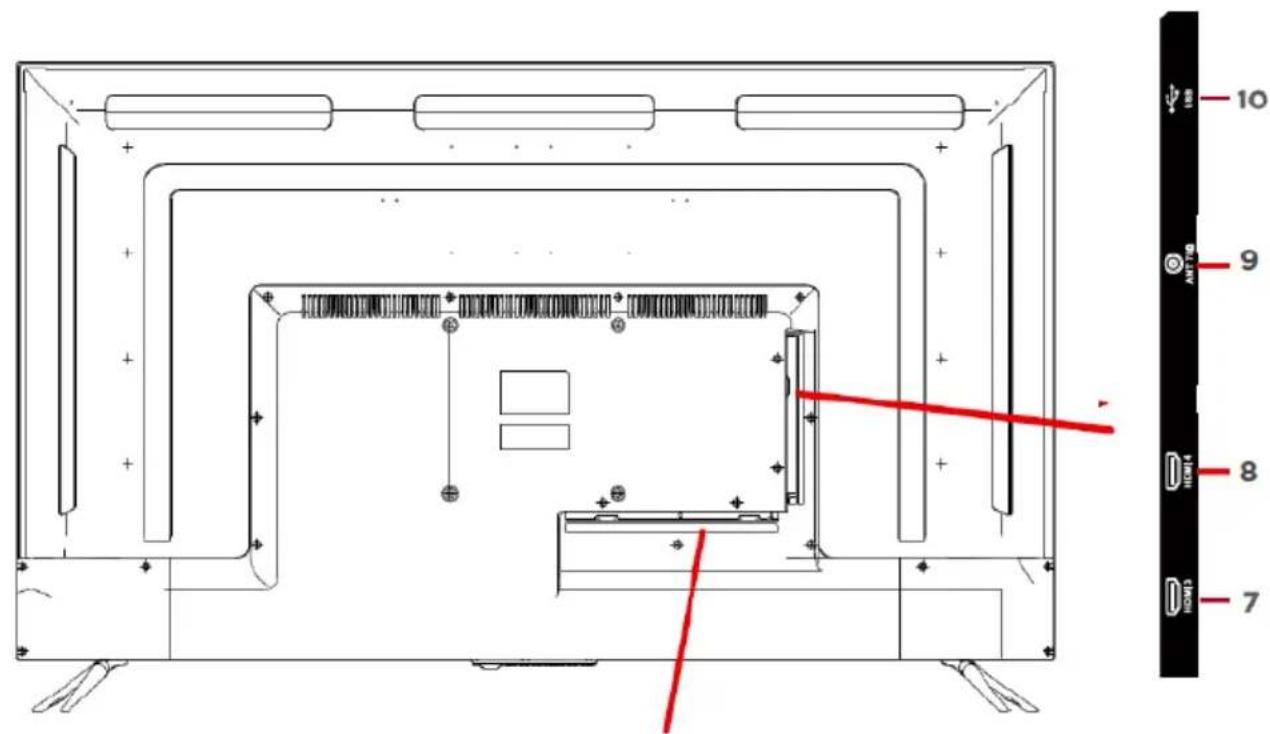 Technical diagram of a device interior with labeled components and a vertical scale bar in Chinese.