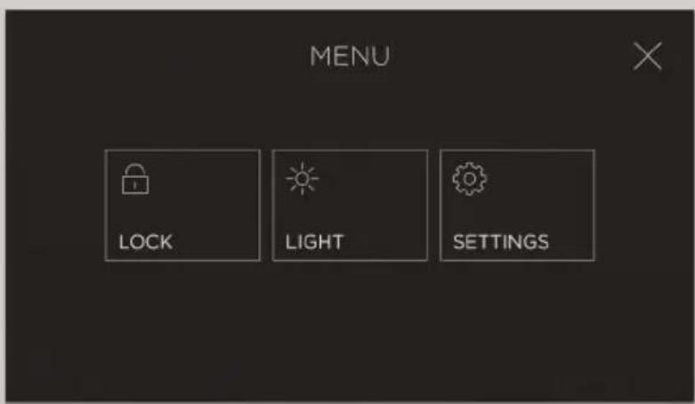MENU LOCK LIGHT SETTINGS