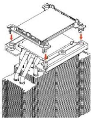 Noctua NH-U14S DX-3647 - Putting the CPU into the processor clip and fixing it to the heatsink - 7