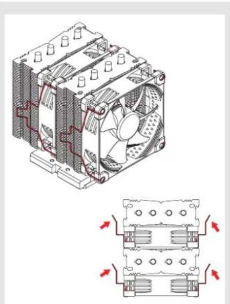 Noctua NH-D9 DX-4677 4U - Installing the fans3 - 2