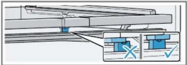 Technical diagram showing structural components with blue indicators and a magnified detail (no text or symbols)