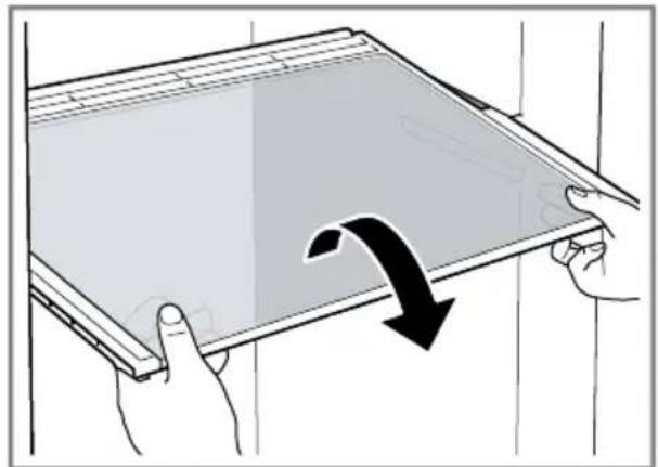 Illustration of hands holding a flatboard with a curved arrow indicating rotation (no text or symbols)