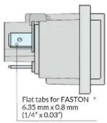 Flat tabs for FASTON 6.35 mm x 0.8 mm (1/4" x 0.03")