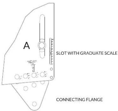 A SLOT WITH GRADUATE SCALE CONNECTING FLANGE