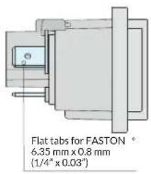 Flat tabs for FASTON 6.35 mm x 0.8 mm (1/4" x 0.03")