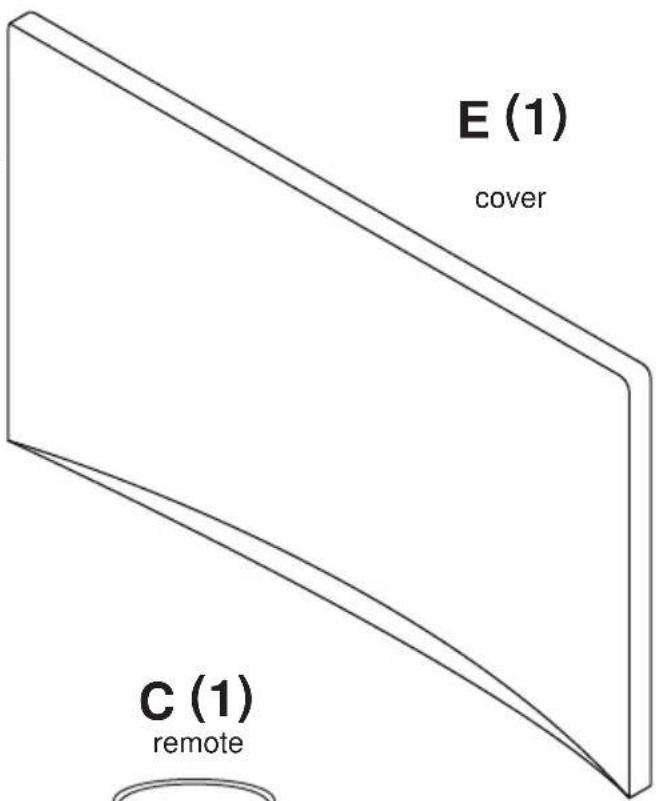 E (1) cover C (1) remote