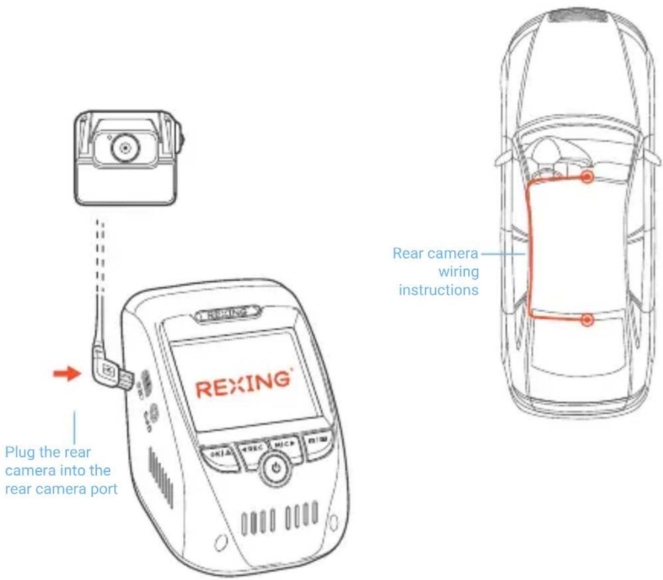Rexing V1P Max - Mount the Rear Camera - 1