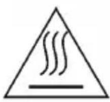 Warning symbol with steam inside a triangle, indicating heat or smoke hazard