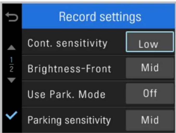 Thinkware FW10 - 3-5. Settings > Record settings - 1