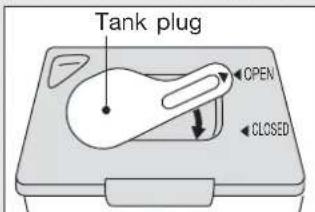 Tank plug OPEN CLOSED