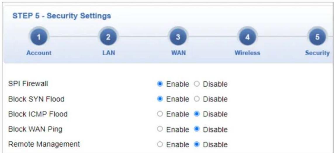 Planet IVR-300FP - Step 5: Security Setting - 1