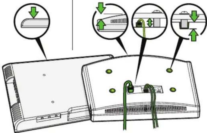Diagram illustrating cable installation steps with labeled components and directional arrows indicating process flow