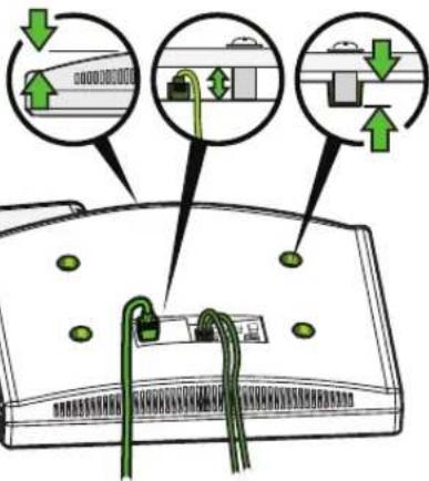 Diagram illustrating cable installation steps with arrows and component labels in Chinese