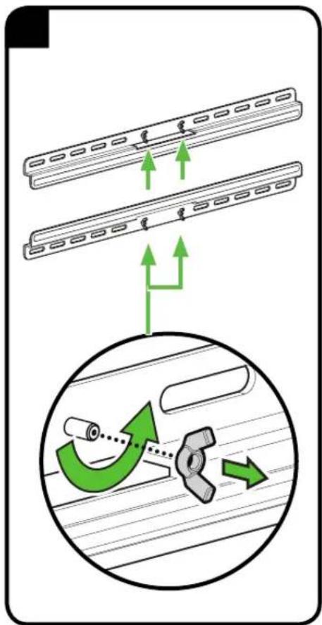 Diagram illustrating mechanical assembly or cleaning process with green arrows indicating movement and a magnified view of the process.