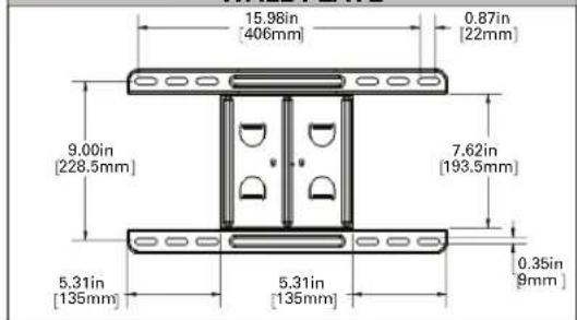 15.98in [406mm] 0.87in [22mm] 9.00in [228.5mm] 7.62in [193.5mm] 5.31in [135mm] 5.31in [135mm] [0.35in 9mm]