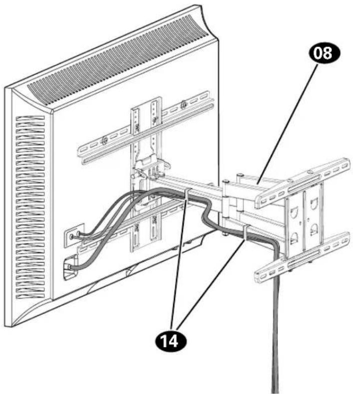 Technical diagram of a computer monitor with labeled parts, showing internal wiring and structural components.