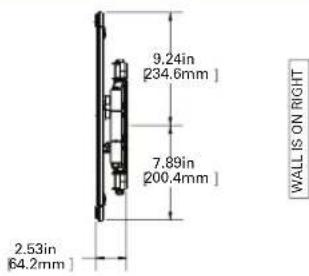 9.24in [234.6mm] 7.89in [200.4mm] 2.53in [64.2mm] WALL IS ON RIGHT