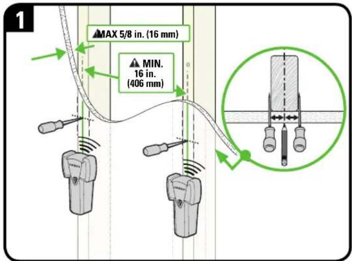MAX 5/8 in. (16 mm) MIN. 16 in. (406 mm)