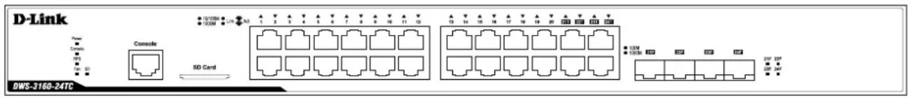 D-Link Power Control VDS USB ST Console SD Card 15/100M 150M A2 1 2 3 4 5 6 7 8 9 10 11 12 A 13 14 15 16 17 18 19 20 21 22 23 24 A 130M 130M 20F 20F DWS-3160-24TC