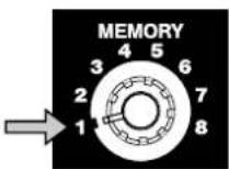 ROLAND V-4 - Set the memory dial (MEMORY) to 1. - 1