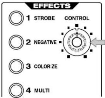 EFFECTS 1 STROBE CONTROL 2 NEGATIVE 3 COLORIZE 4 MULTI