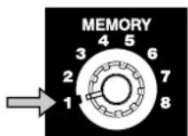 ROLAND V-4 - Set the memory dial (MEMORY) to 1. - 1