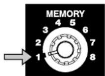 ROLAND V-4 - Set the memory dial (MEMORY) to 1. - 1