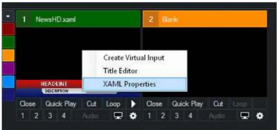 1 NewsHD xaml 2 Blank Create Virtual Input Title Editor XAML Properties HEADLINE DESCRIPTION Close Quick Play Cut Loop Close Quick Play Cut Loop 1 2 3 4 Audio 1 2 3 4 Audio