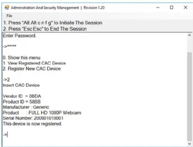 iPGARD SKMN-4S-P - Configure the CAC Port via User Menu Options - 1