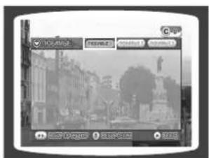 Screenshot of a mobile app interface displaying a cityscape with Chinese text and status bar options