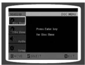 THE BOUND DISC MENU Press Enter key For disc menu Movie SELECT NEXT