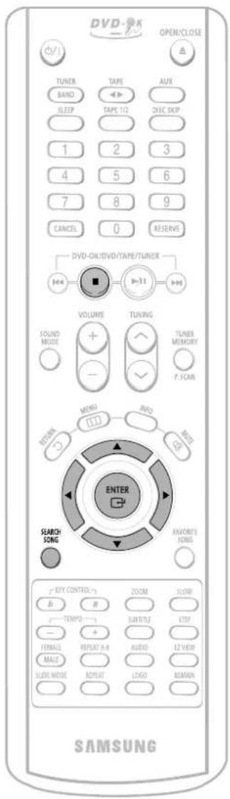 DVD-OK OPEN/CLOSE TUNER BAND SLEEP TAPE TELE 1/2 ONIC SKIP 1 2 3 4 5 6 7 8 9 CANCEL 0 RESERVE DVD-OK/DVD/TAPE/TUNER VOLUME TURING SOUND MODE + - TUNER MEMORY F. SCAN MENU INFO EXIT ENTER SEARCH SONG FROVEY SERIES EASY CONTROL -1 B #P ZOOM SLOW TEMPD + - SANTILE STOP FEMALE REPEAT A-R AUDIO L2 VIEW MAKE SLIDE MODE REPEAT LOGO REMAIN SAMSUNG