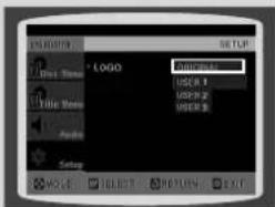 LOGO USER 1 USER 2 USER 3 MODE SELECT RETURN OK