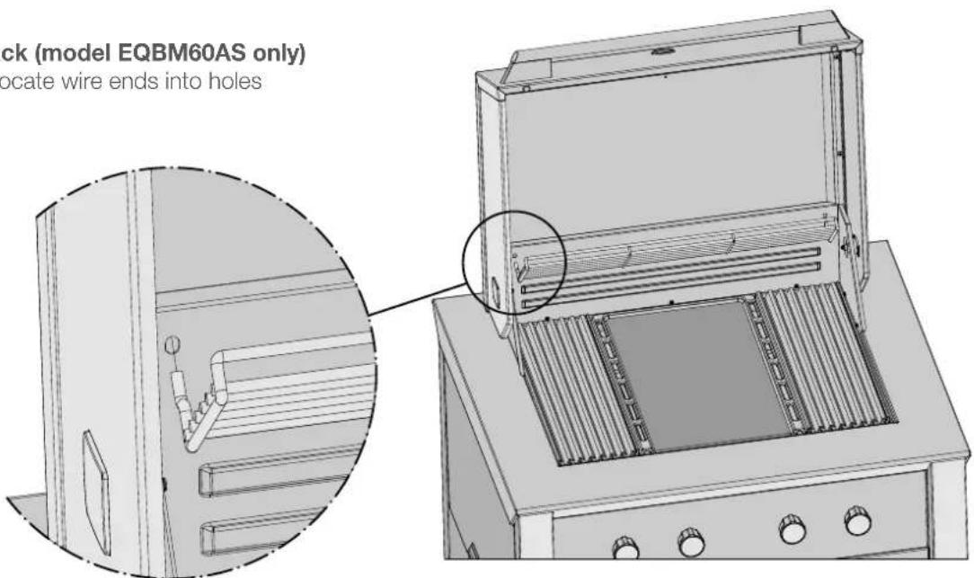 ck (model EQBM60AS only) locate wire ends into holes