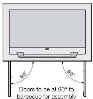 90° 90° Doors to be at 90° to barbecue for assembly