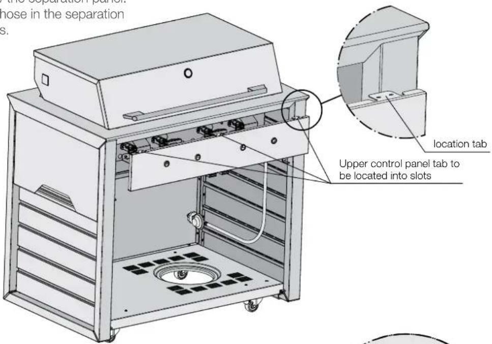 those in the separation s. upper control panel tab to be located into slots location tab