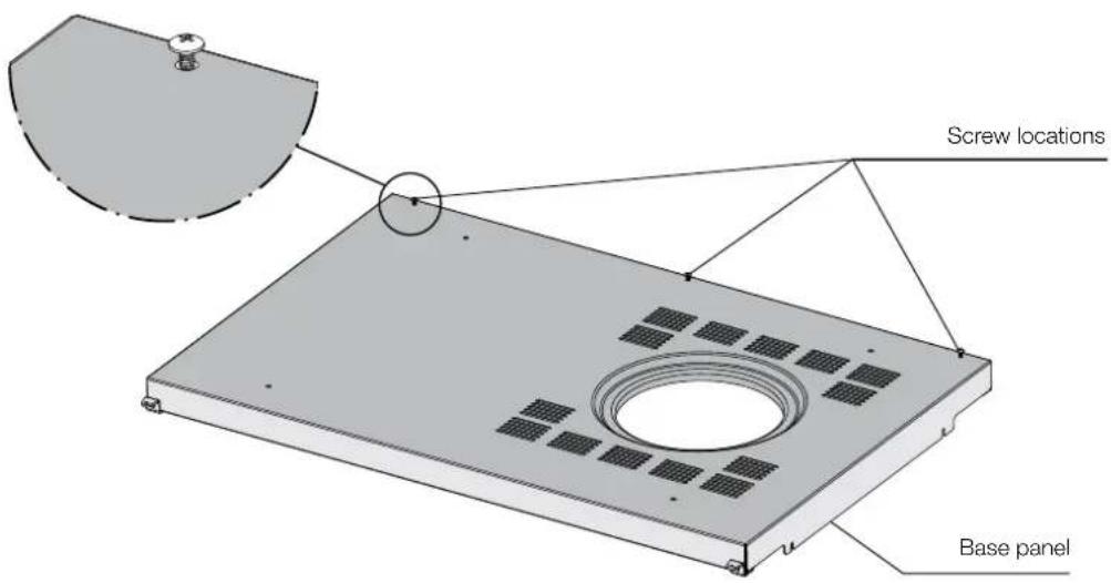 Screw locations Base panel
