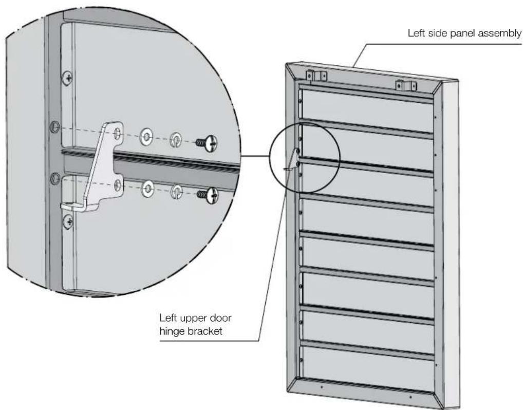 Left upper door hinge bracket Left side panel assembly
