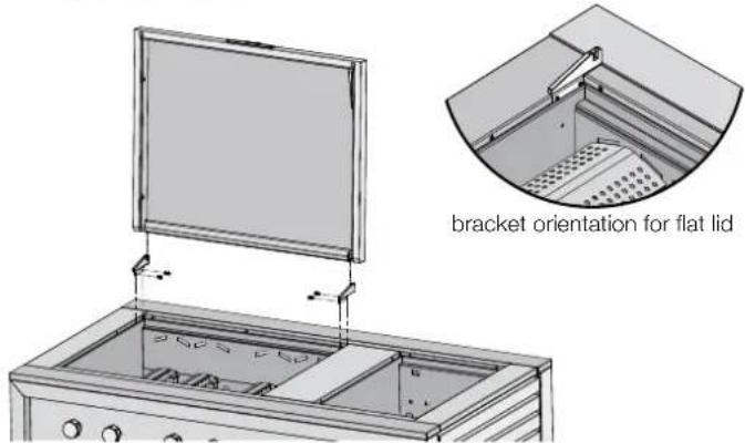 bracket orientation for flat lid