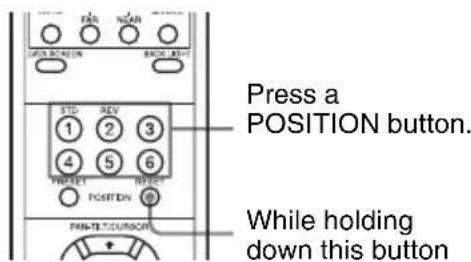 Press a POSITION button. While holding down this button