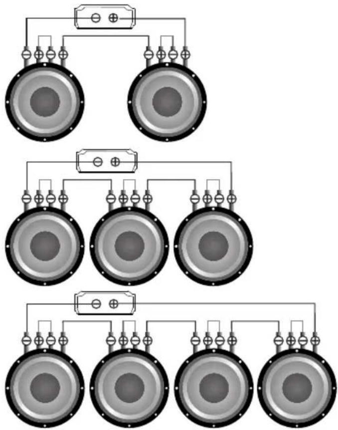 Deaf Bonce Machete MLA-150.2XS - Subwoofers in series, coils in parallel - 4