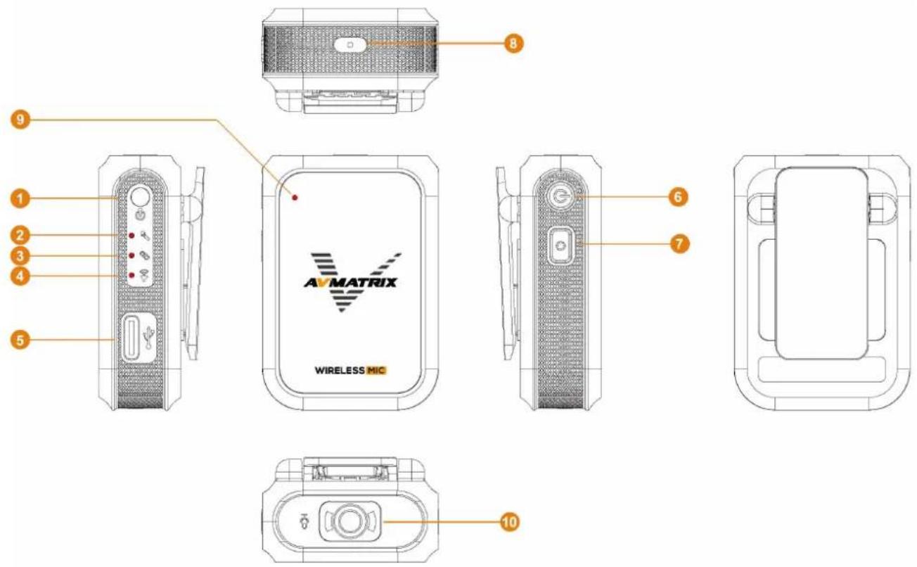 AVMATRIX WIRELESS MIC 8 9 1 2 3 4 5 6 7 10