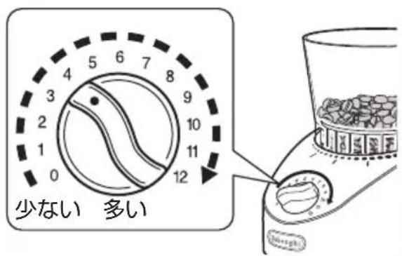 DELONGHI KG366J - 杯数ダイヤルを回して、コーヒー豆を挽く - 1