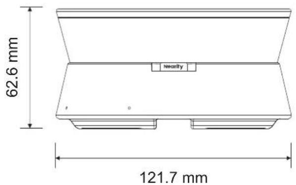 62.6 mm Nearly 121.7 mm