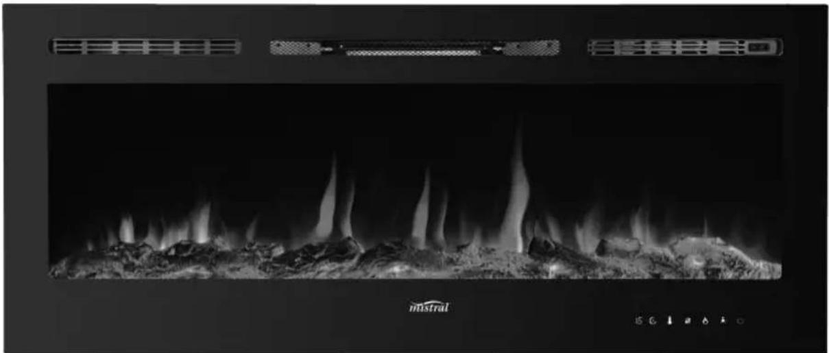MISTRAL MIF1350TCL-RE - 127cm Flame Effect Inbuilt or Wall-mountable Electric Fireplace - 1