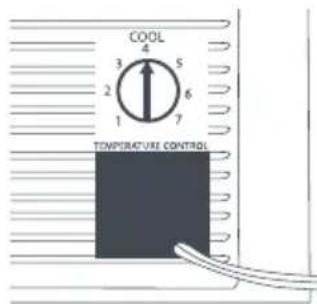 COOL 4 3 5 2 6 1 7 TEMPERATURE CONTROL