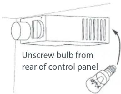 Unscrew bulb from rear of control panel