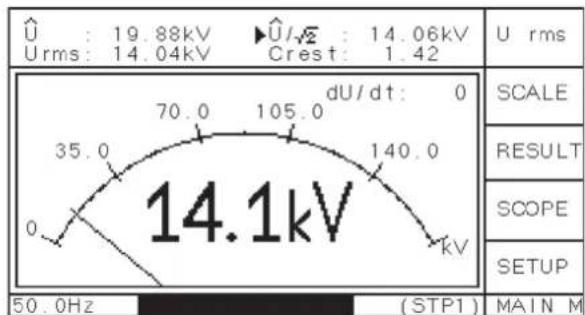 Megger PD HVcompact - Meter display ("MAIN M" menu) - 1