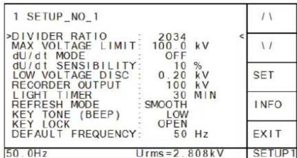 Megger PD HVcompact - Setup menu - 1