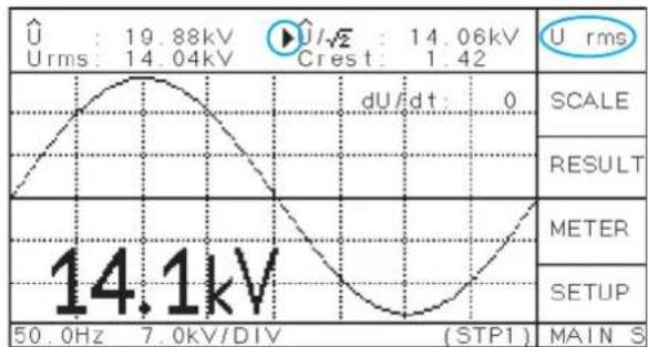 Megger PD HVcompact - Scope display ("MAIN S" menu) - 1